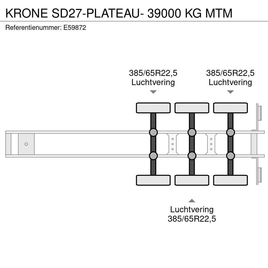 Krone SD27-PLATEAU- 39000 KG MTM Flatbed/Dropside semi-trailers
