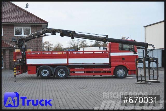 MAN TGX 26.400 XL Hiab 166K, Lift-Lenkachse Flatbed / Dropside trucks