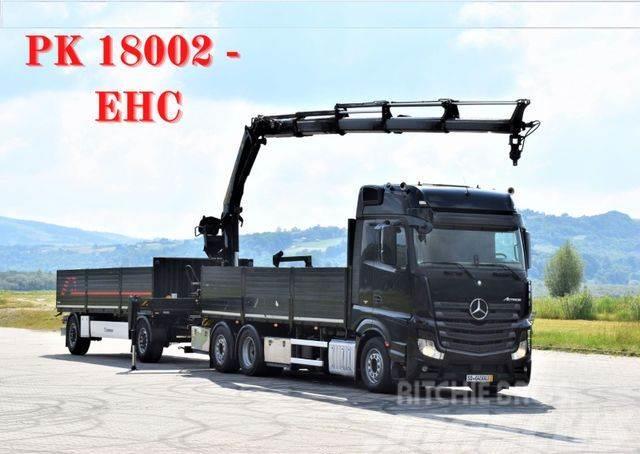 Mercedes-Benz ACTROS 2542 + PK18002-EH C/FUNK + Anhänger! Crane trucks