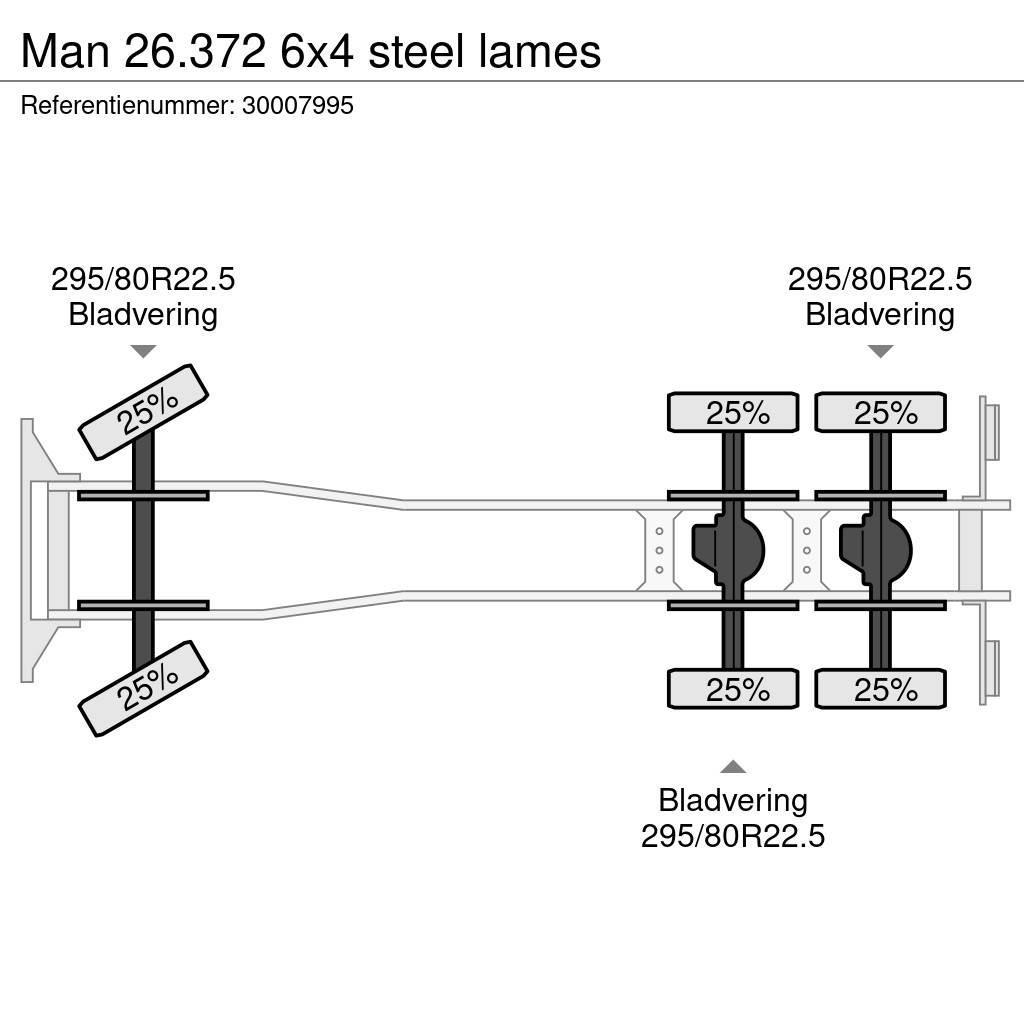 MAN 26.372 6x4 steel lames Flatbed / Dropside trucks