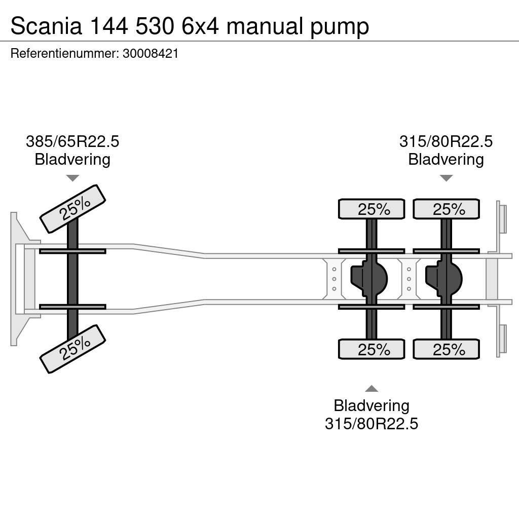 Scania 144 530 6x4 manual pump Flatbed / Dropside trucks