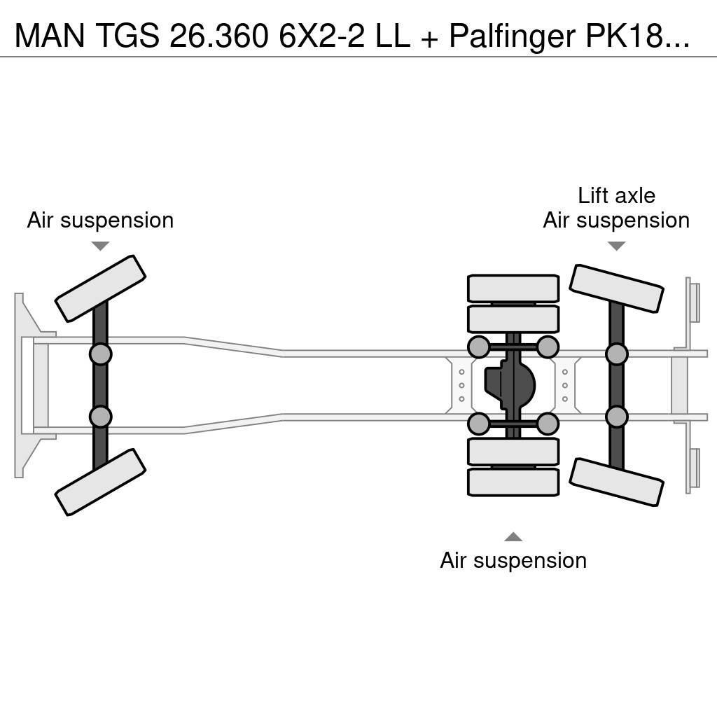 MAN TGS 26.360 6X2-2 LL + Palfinger PK18001 LA Flatbed / Dropside trucks