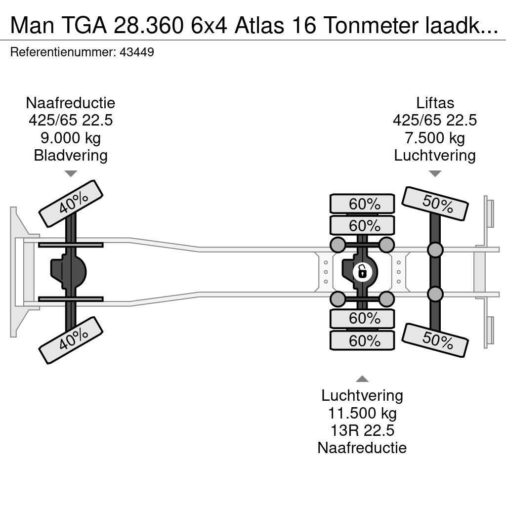 MAN TGA 28.360 6x4 Atlas 16 Tonmeter laadkraan Hook lift trucks