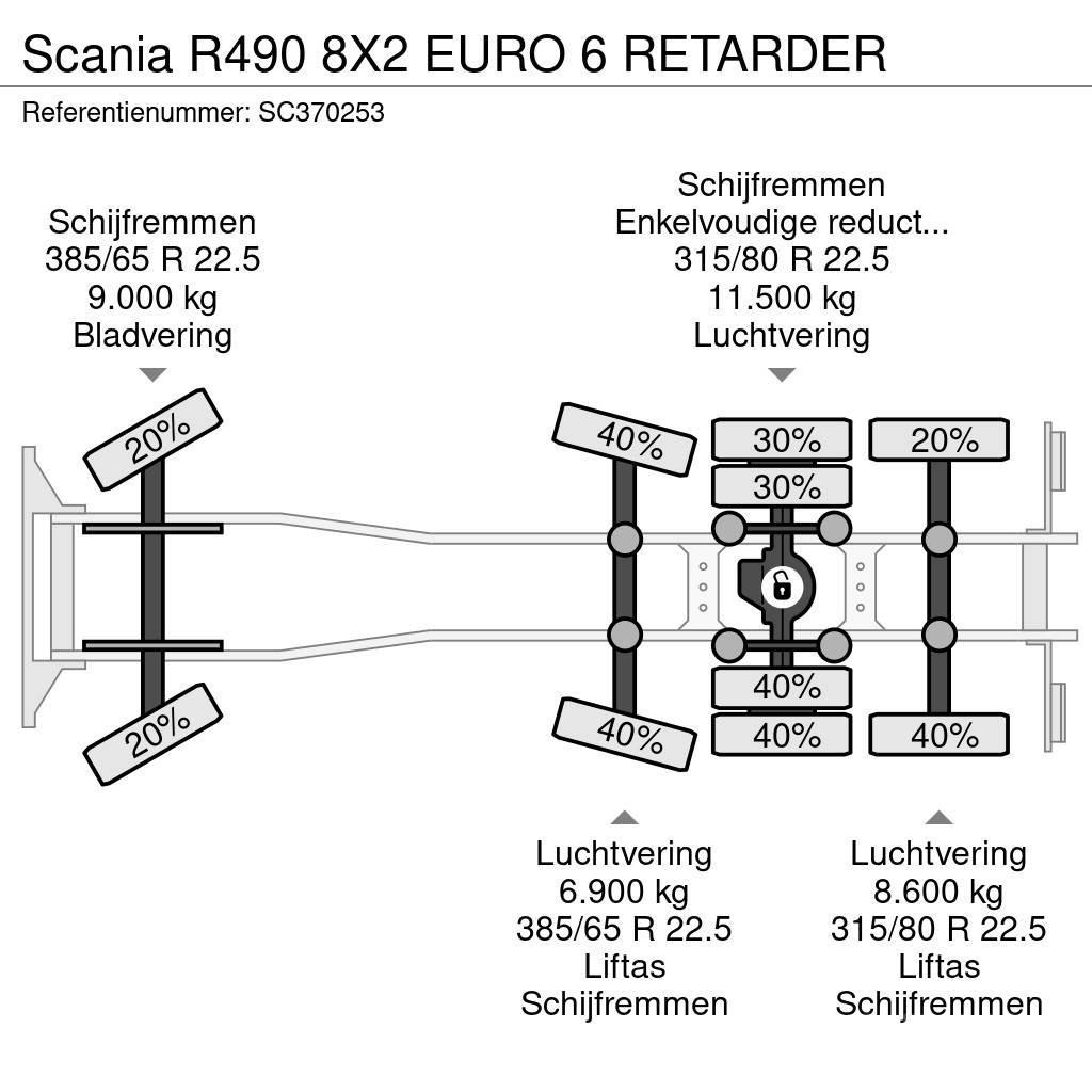 Scania R490 8X2 EURO 6 RETARDER Chassis Cab trucks