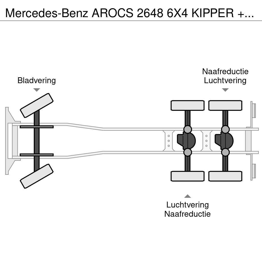 Mercedes-Benz AROCS 2648 6X4 KIPPER + HMF 1820 K5 KRAAN / 18 T/M Tipper trucks