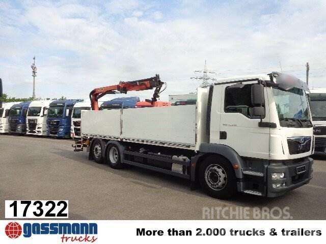 MAN TGM 26.340 6x2-4 LL,Lenk-Liftachse, Heckkran, Flatbed / Dropside trucks