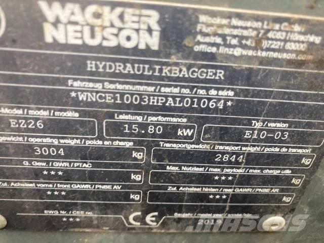 Wacker EZ26 Mini excavators < 7t