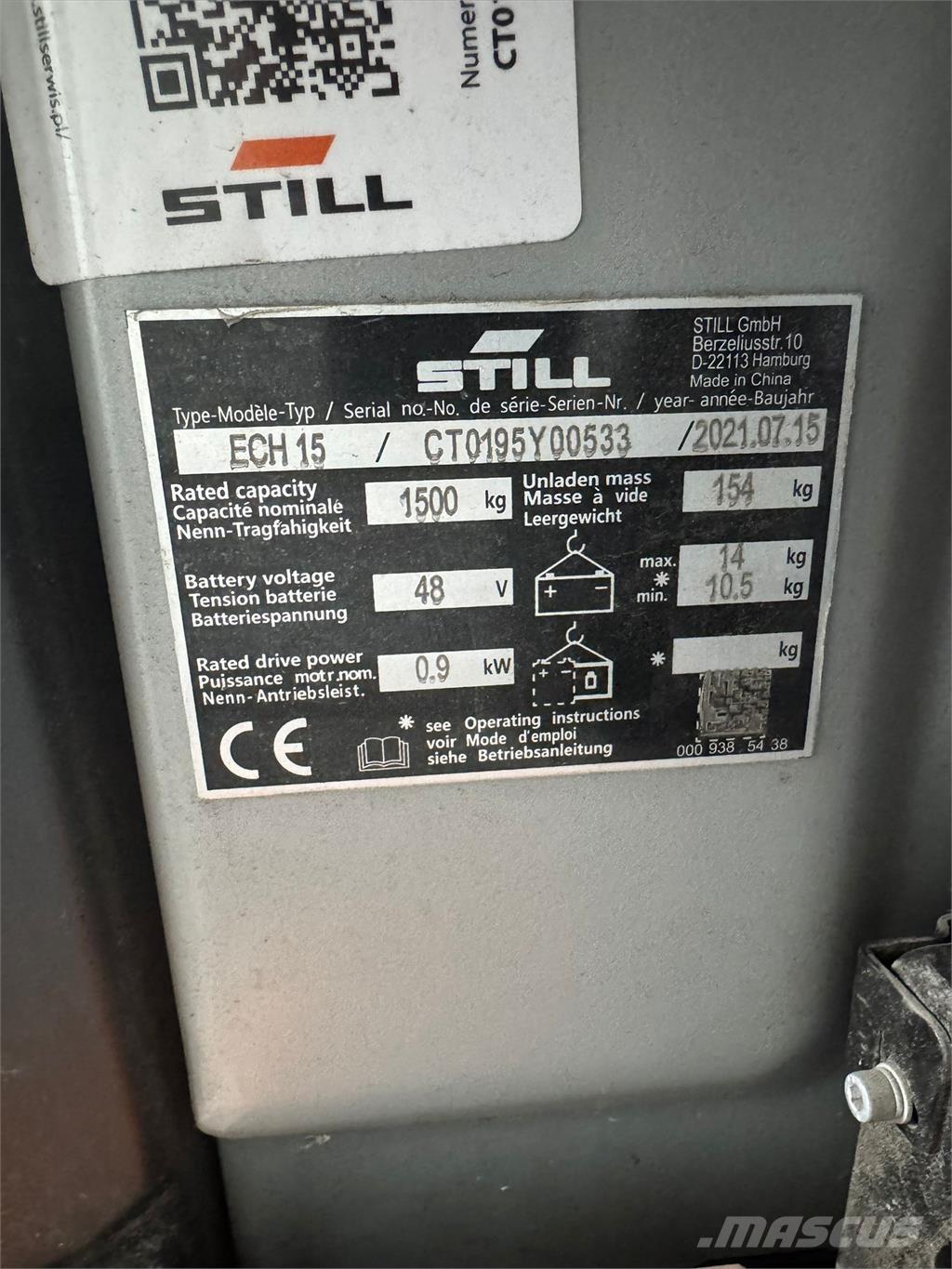 Still ECH 15 Pedestrian stacker