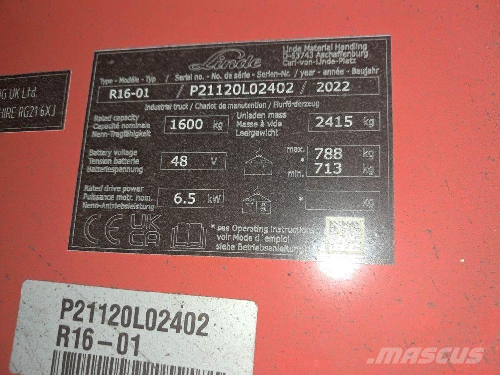 Linde R16-01 Electric forklift trucks