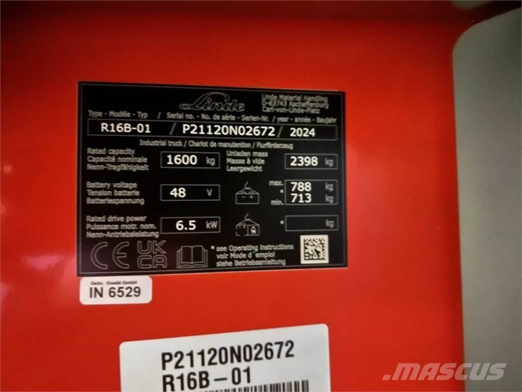 Linde R16B Reach truck