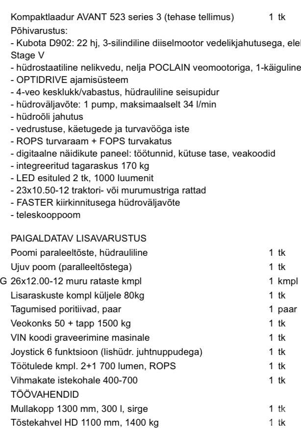 Avant 523 Skid steer loaders
