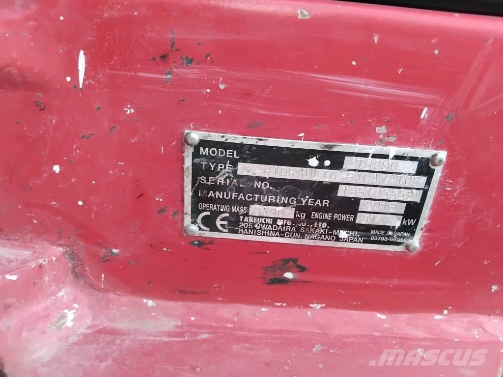 Takeuchi TB290 Mini excavators < 7t