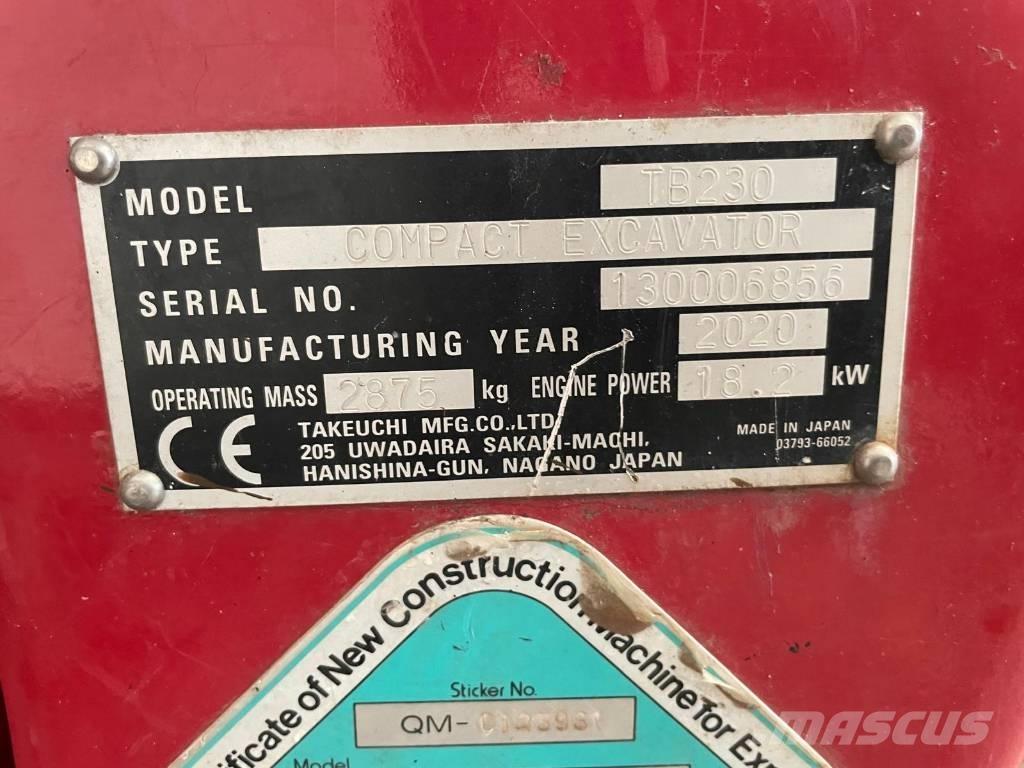 Takeuchi TB 230 Mini excavators < 7t