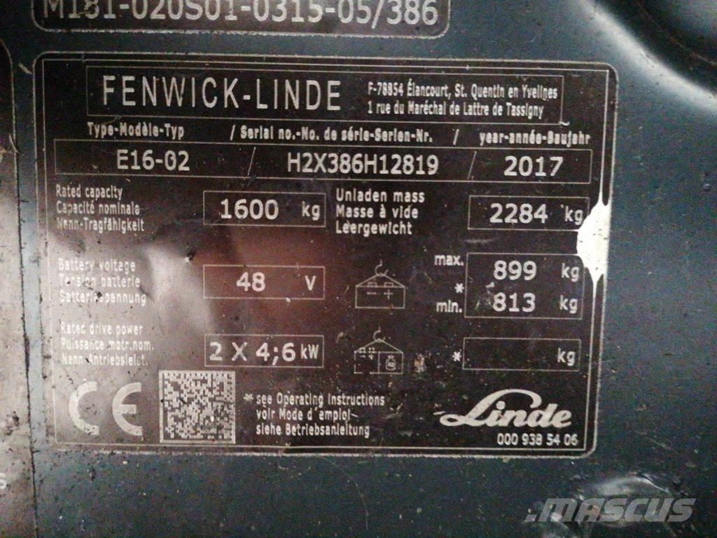 Linde E16-02 Electric forklift trucks