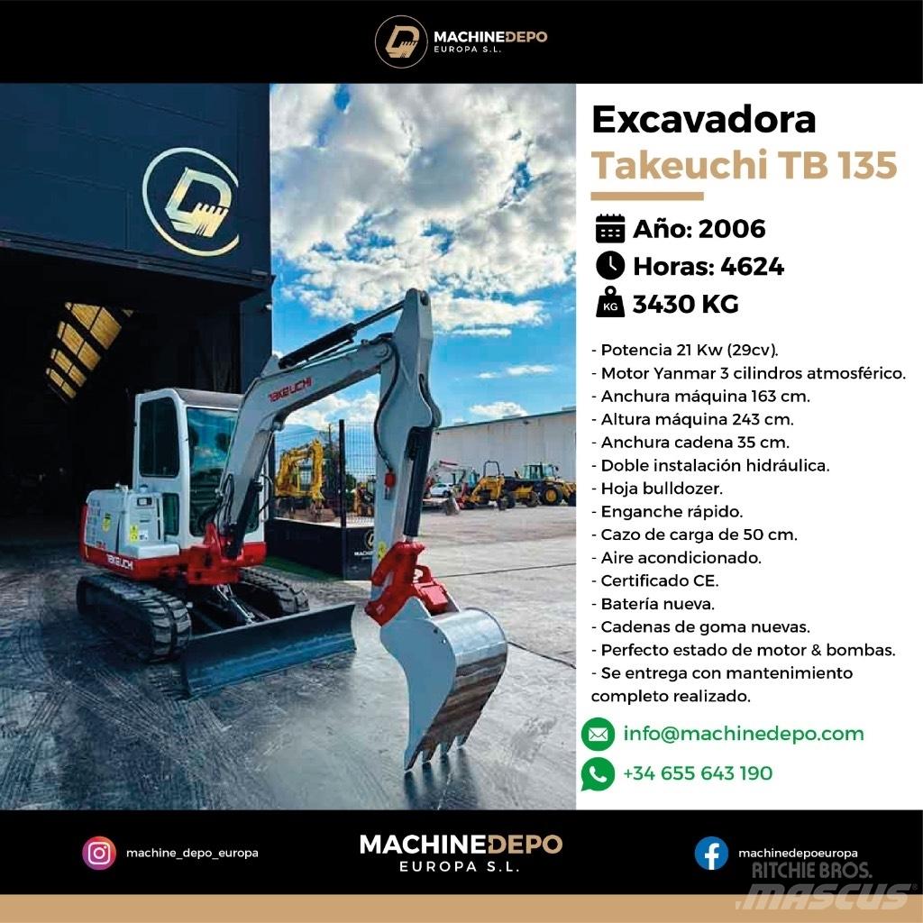 Takeuchi TB 135 Mini excavators < 7t