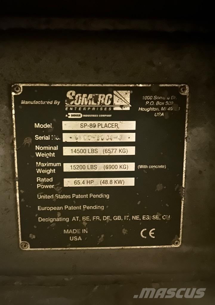 Somero SP-80 (#1105) Concrete spares & accessories