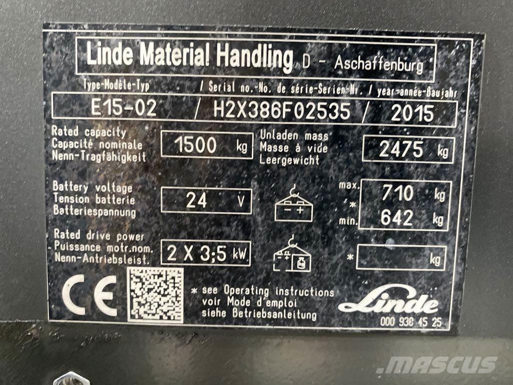 Linde E15-02 Electric forklift trucks