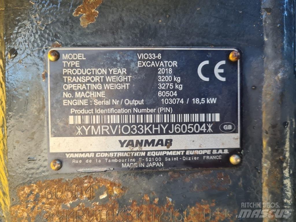 Yanmar VIO33-6 Mini excavators < 7t