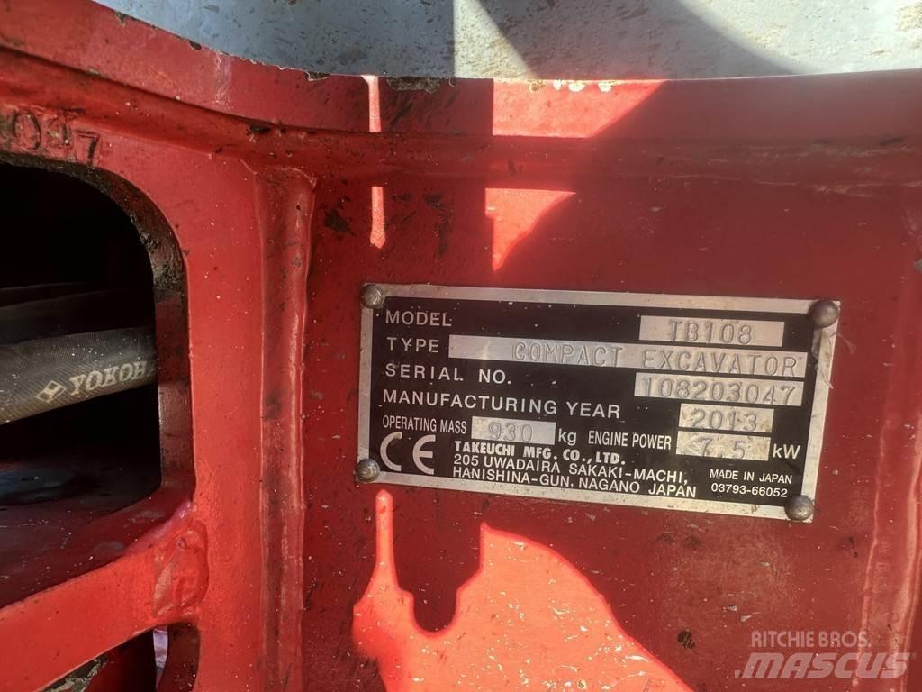 Takeuchi TB108 Mini excavators < 7t