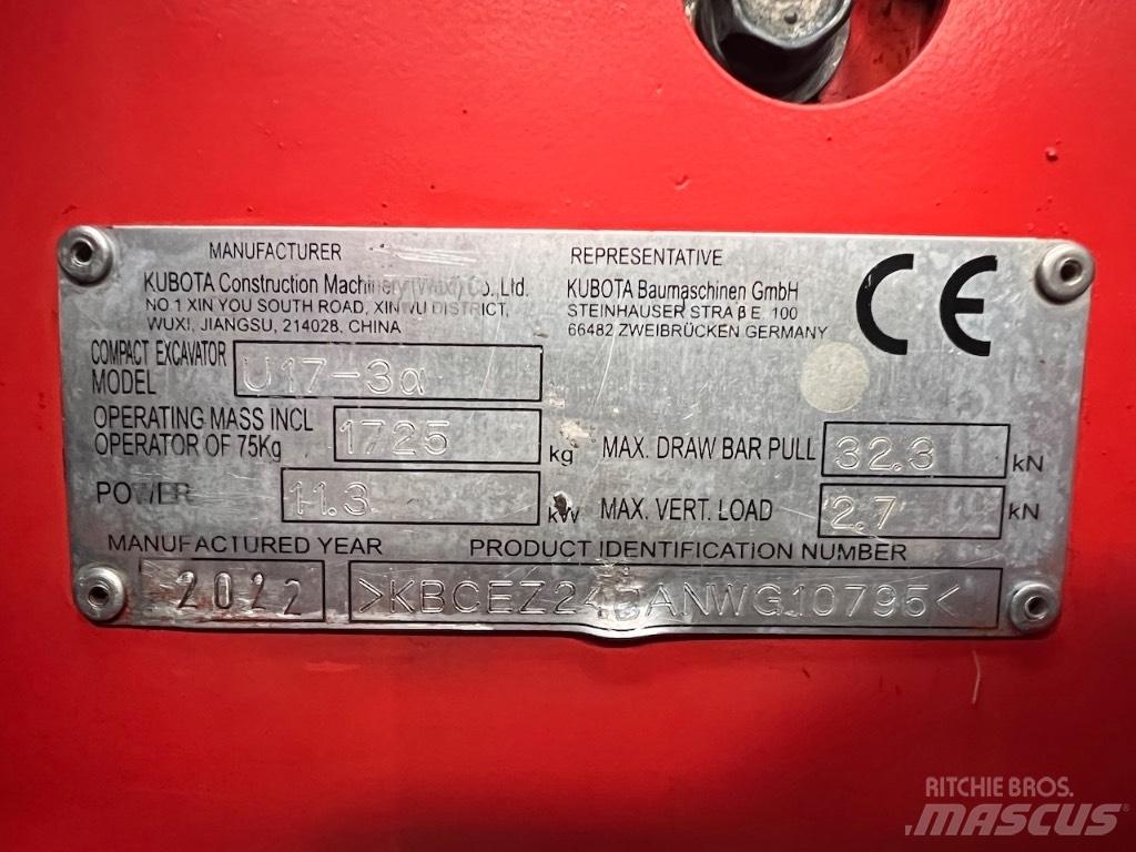 Kubota U 17-3 Mini excavators < 7t