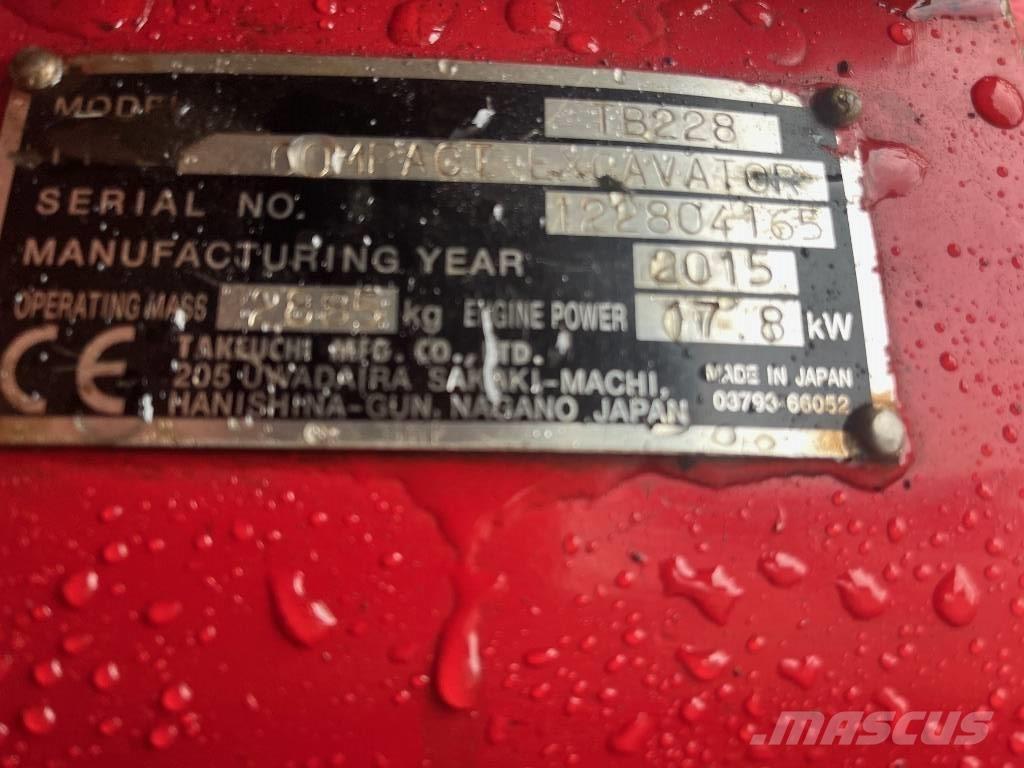 Takeuchi TB 228 Mini excavators < 7t