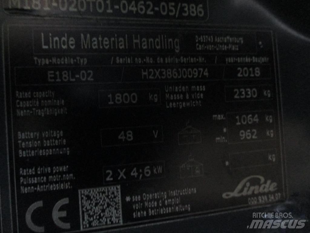 Linde E18L Electric forklift trucks