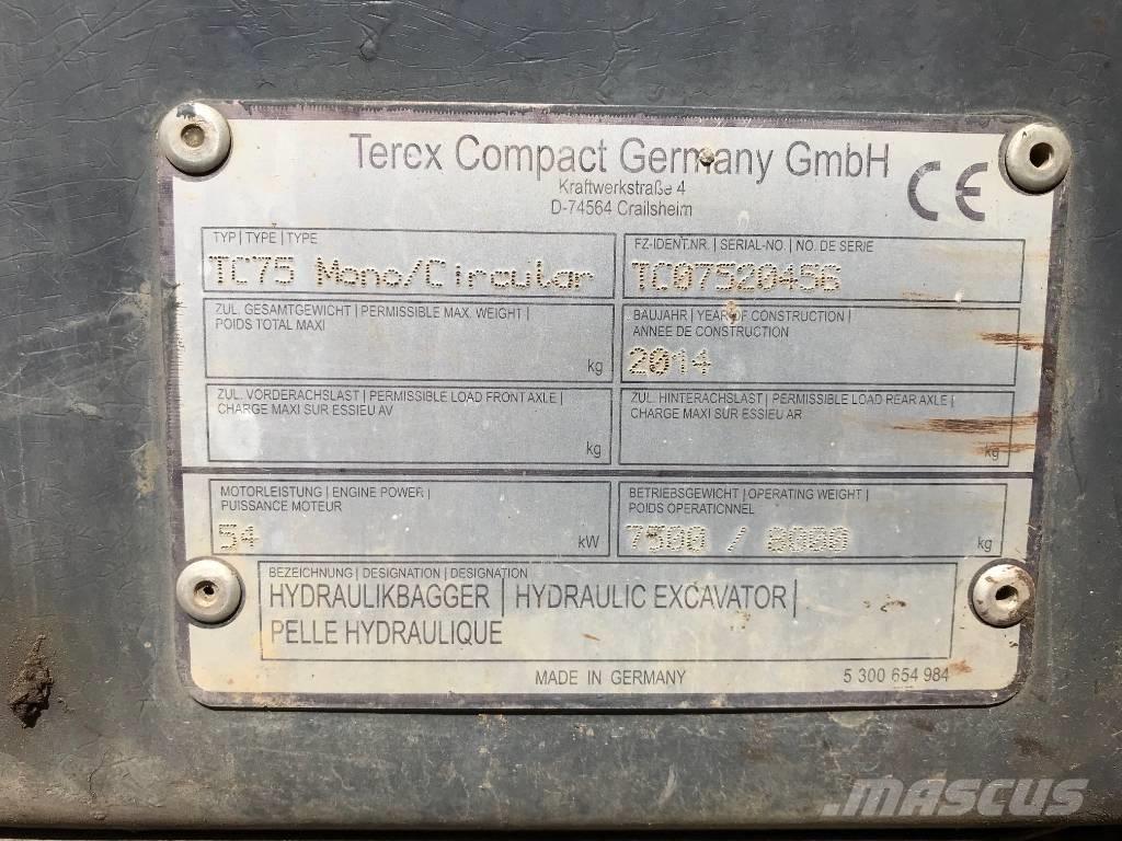 Terex TC 75 (Circular) Midi excavators  7t - 12t