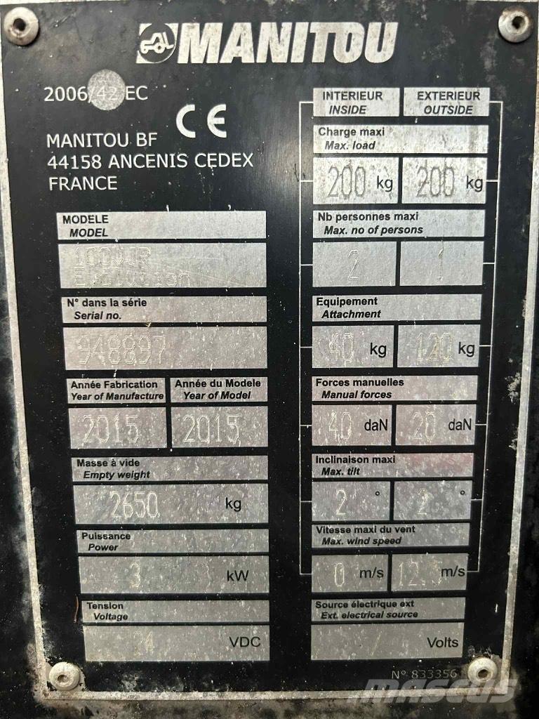 Manitou 100 VJR Vertical mast lifts