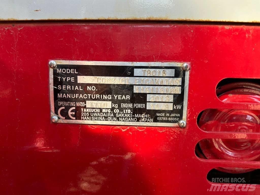 Takeuchi TB 016 Mini excavators < 7t