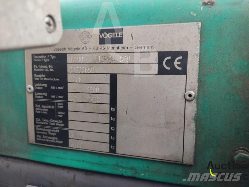 Vögele Super 800 Asphalt pavers