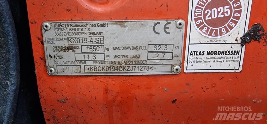 Kubota KX 019-4 Mini excavators < 7t