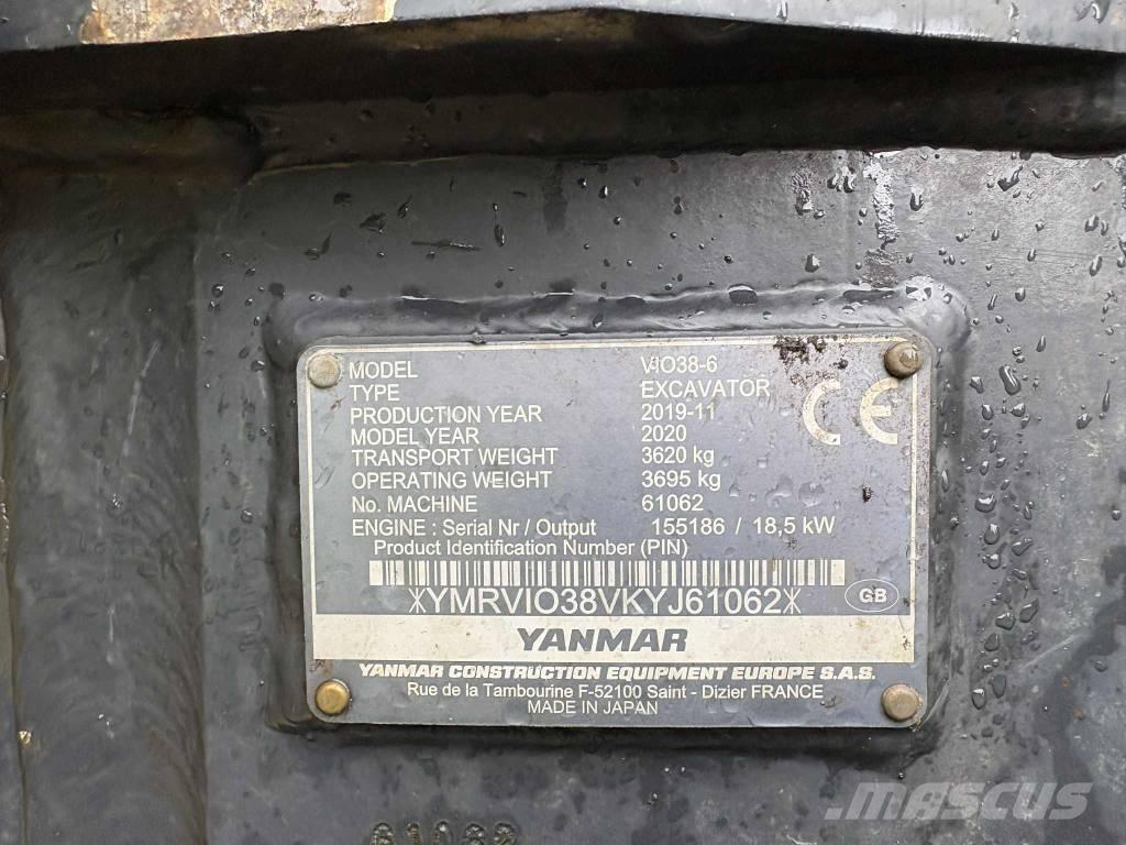 Yanmar Vio 38 Mini excavators < 7t