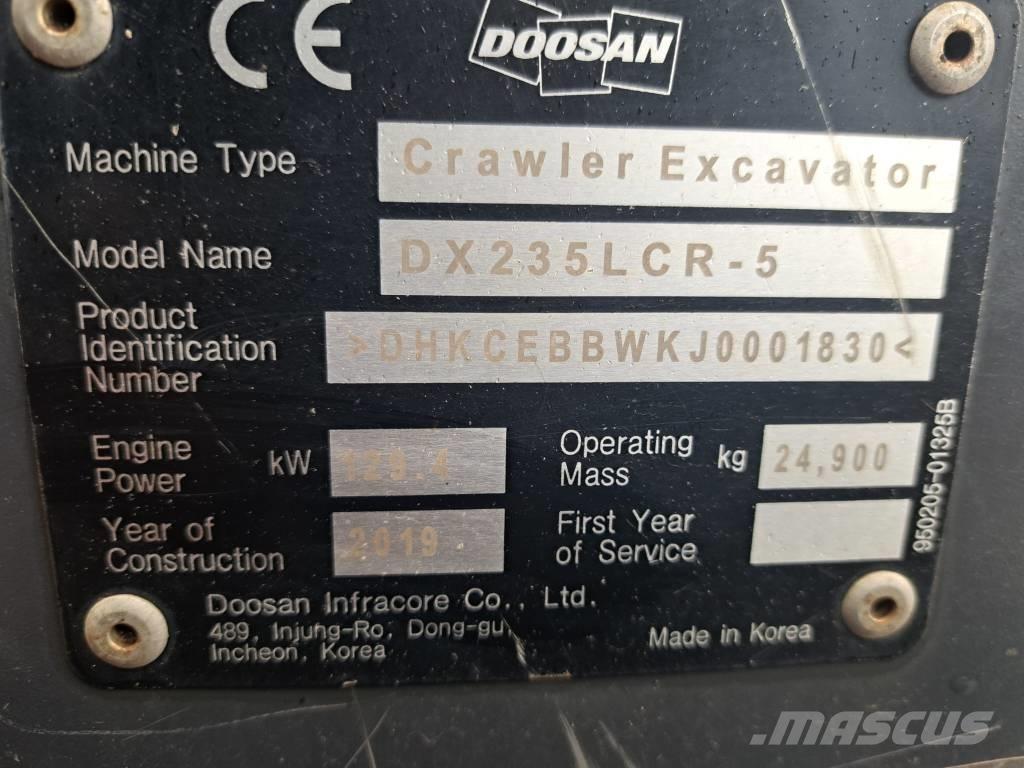 Doosan DX 235 LCR-5 Crawler excavators