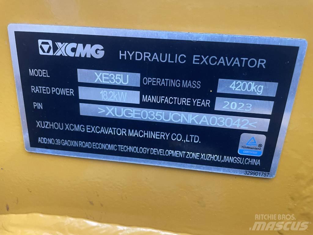 XCMG XE 35 U Mini excavators < 7t