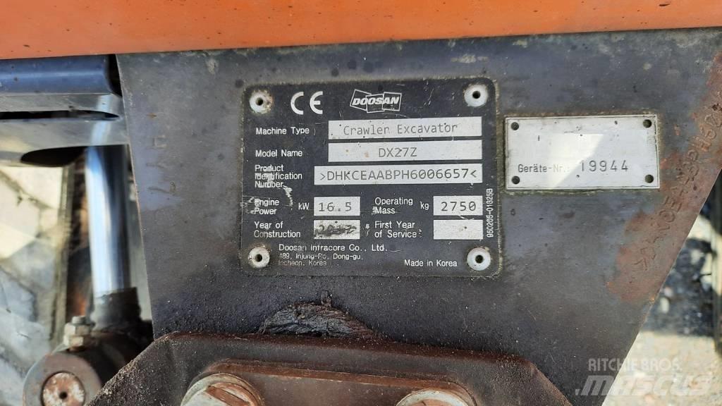 Doosan DX 27 Z Mini excavators < 7t
