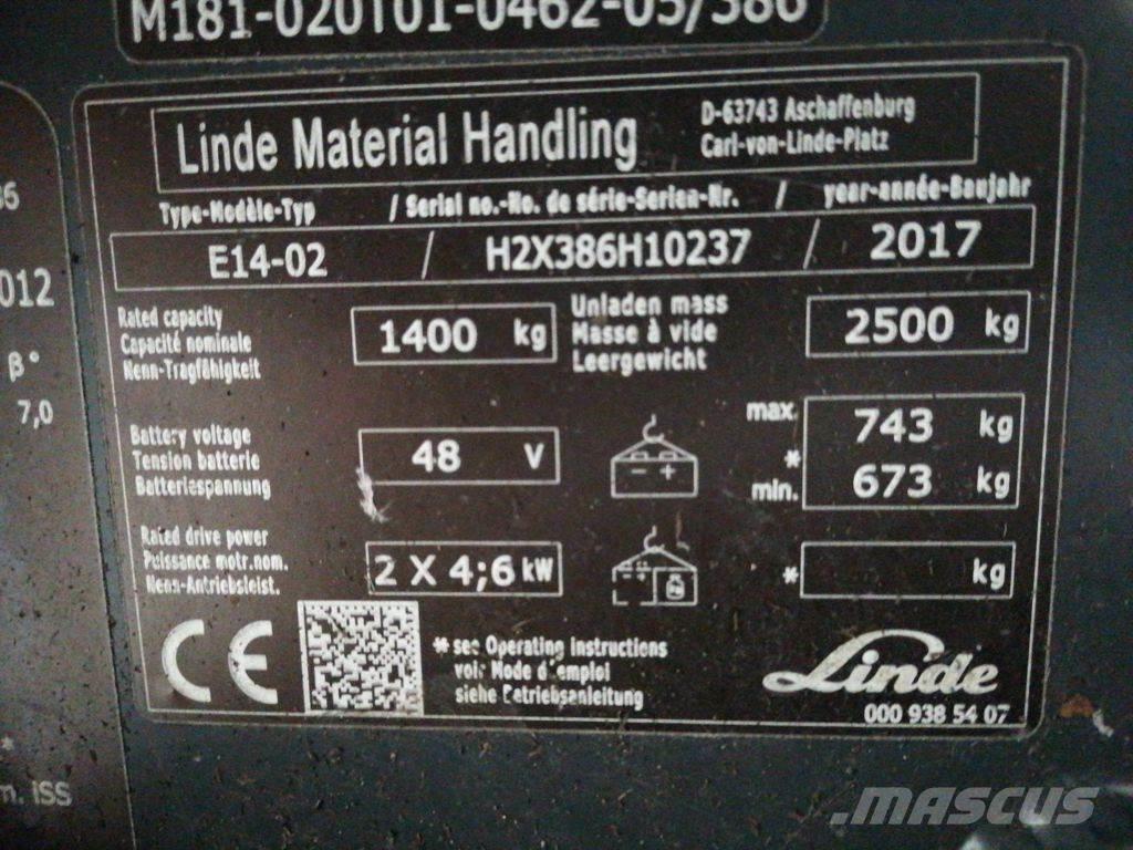Linde E14-02 Electric forklift trucks
