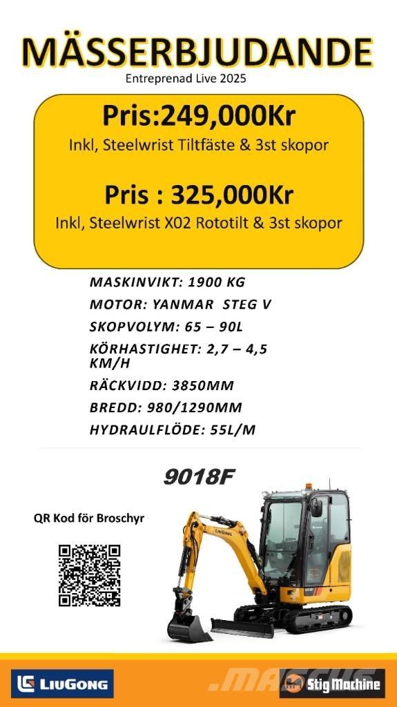LiuGong 9018 F Mini excavators < 7t
