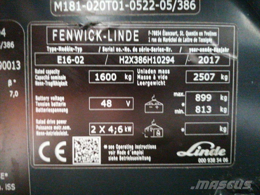 Linde E16 Electric forklift trucks