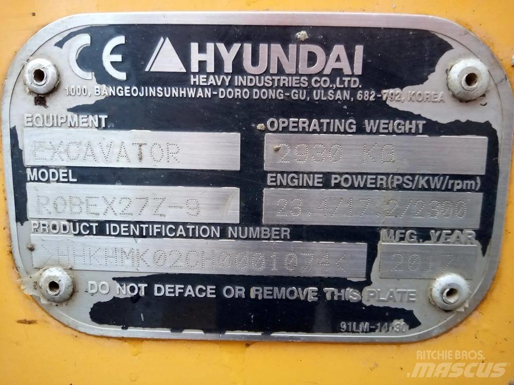Hyundai Robex 27Z-9 Mini excavators < 7t