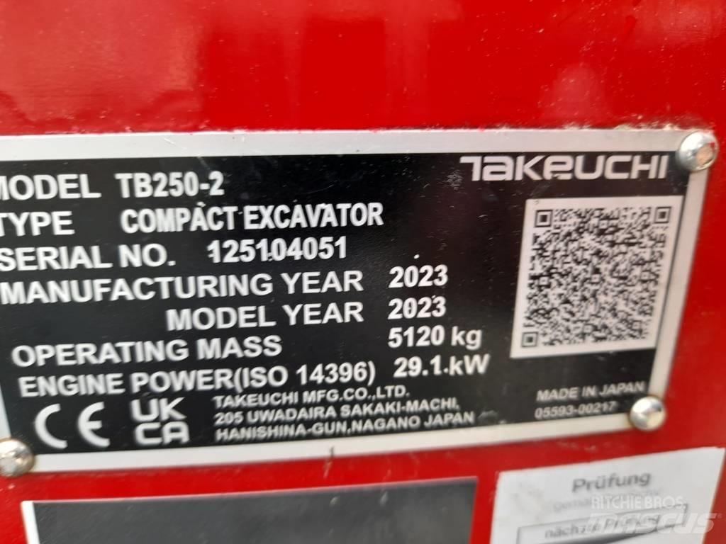 Takeuchi TB 250-2 Mini excavators < 7t