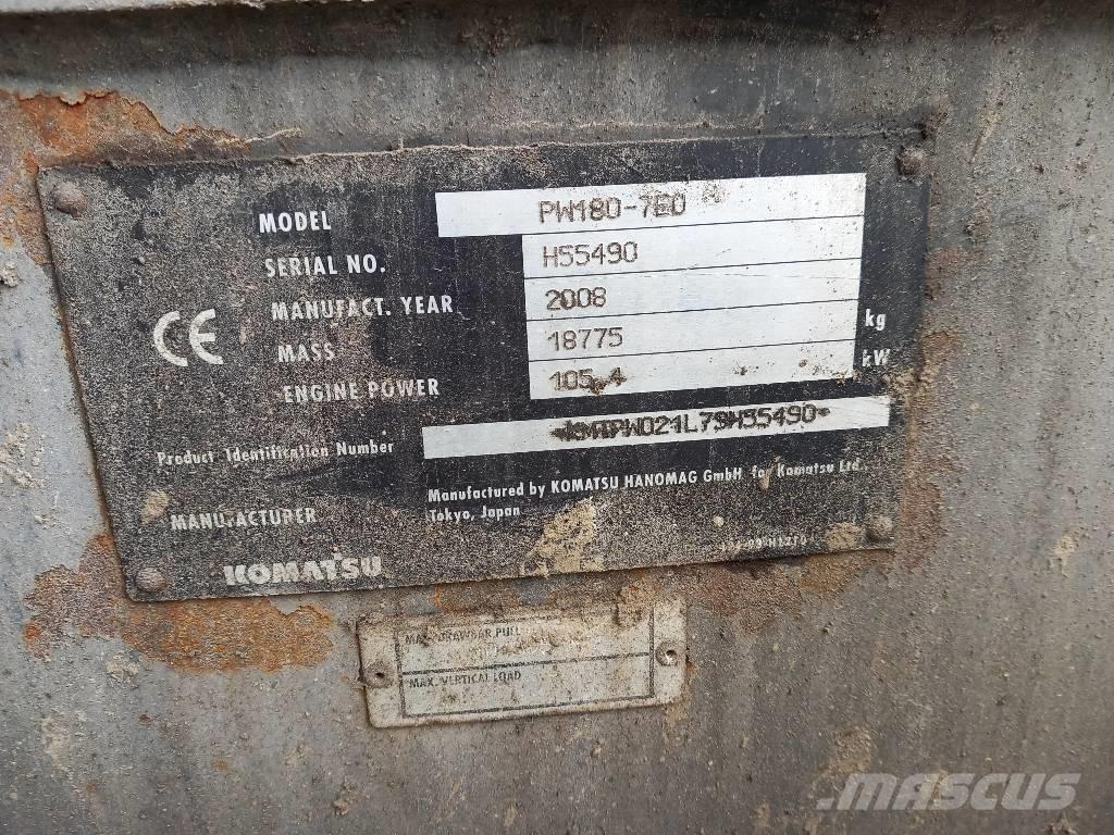 Komatsu PW 180-7EO Wheeled excavators