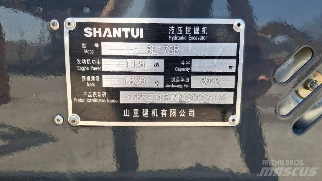 Shantui SE 17 SR Mini excavators < 7t