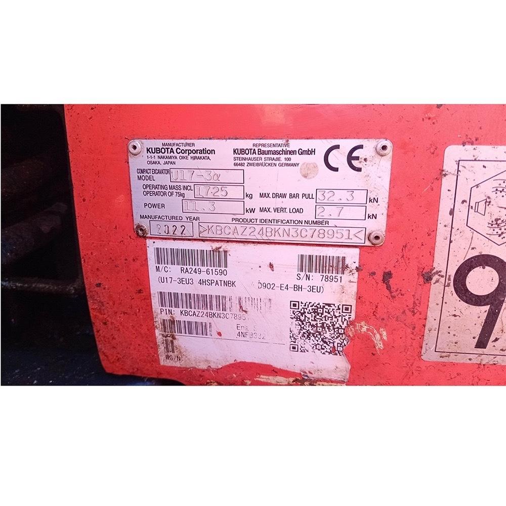 Kubota U17-3a Mini excavators < 7t