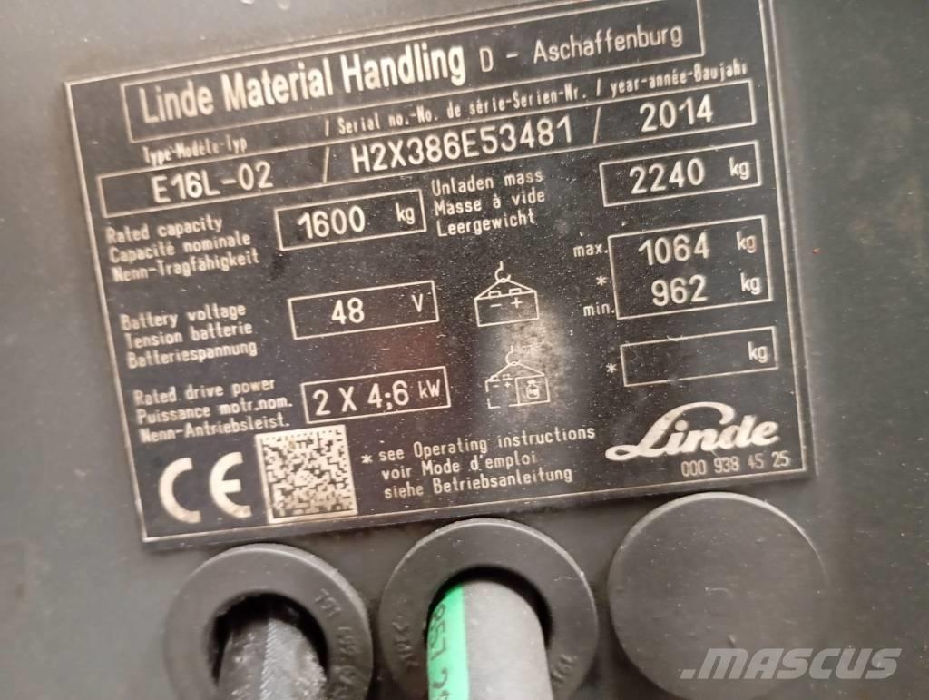 Linde E 16 Electric forklift trucks