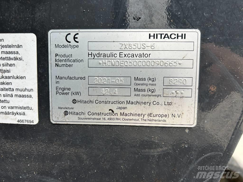 Hitachi ZX85U-6 Midi excavators  7t - 12t