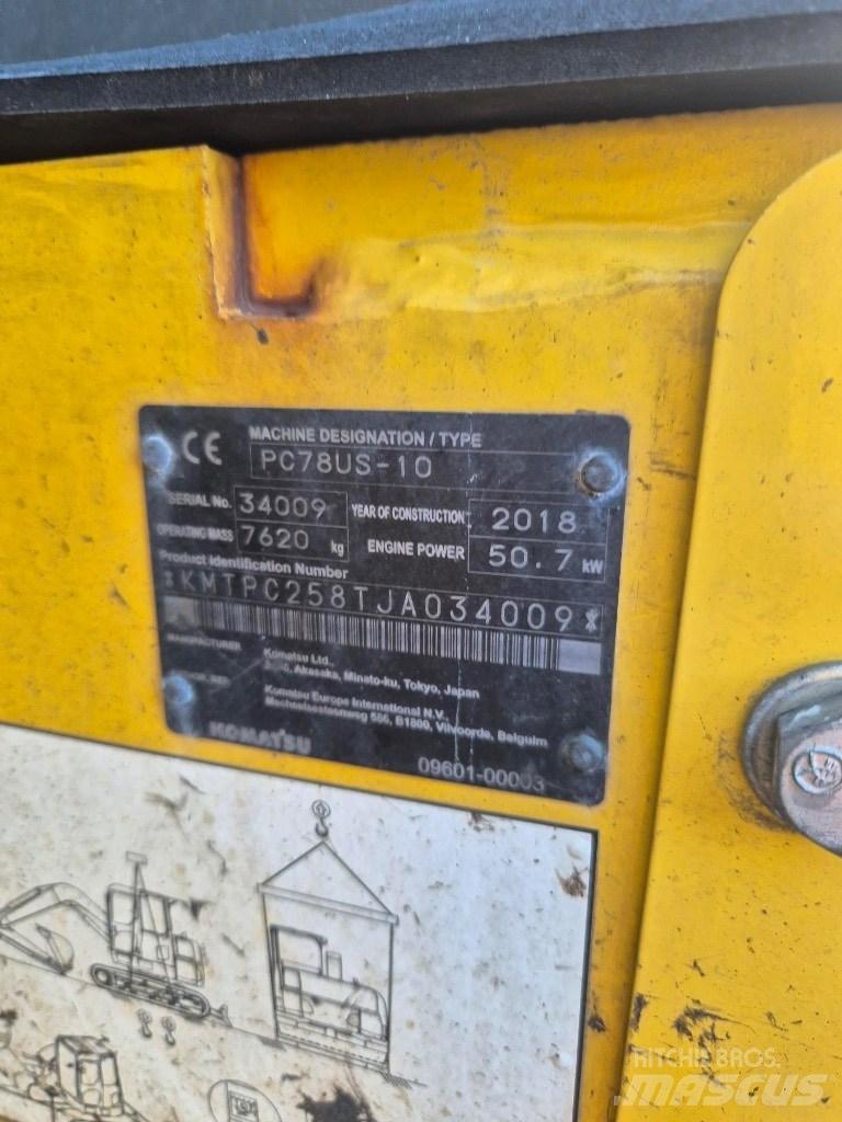Komatsu Pc 78us-10 Midi excavators  7t - 12t