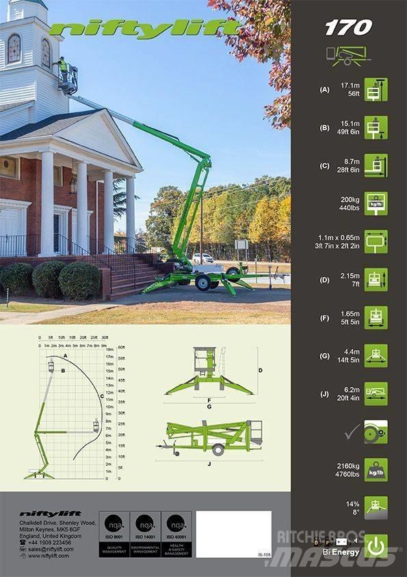 Niftylift 170 HACT Trailer mounted aerial platforms