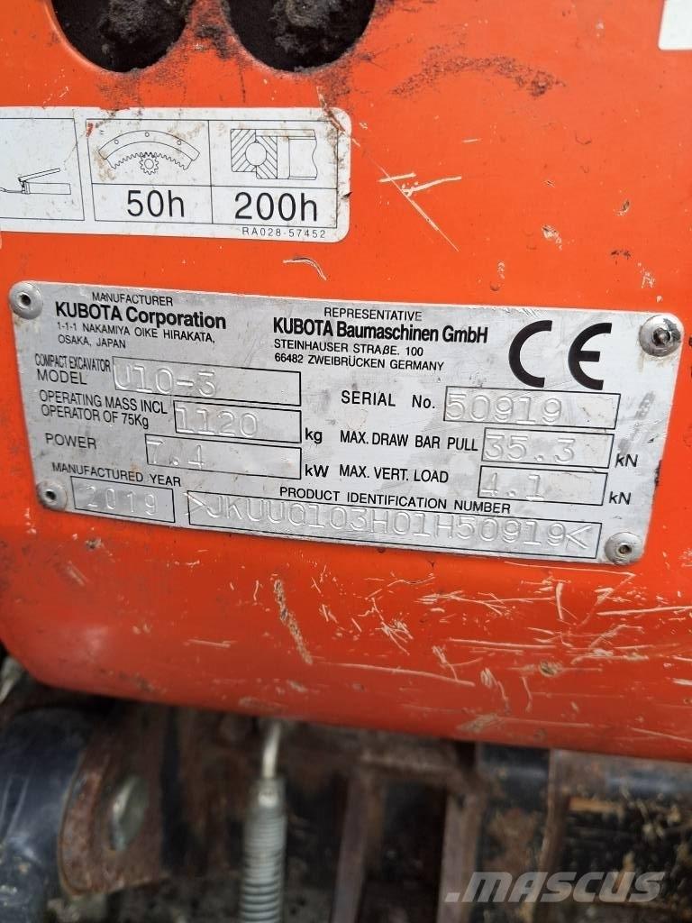 Kubota U 10-3 Mini excavators < 7t