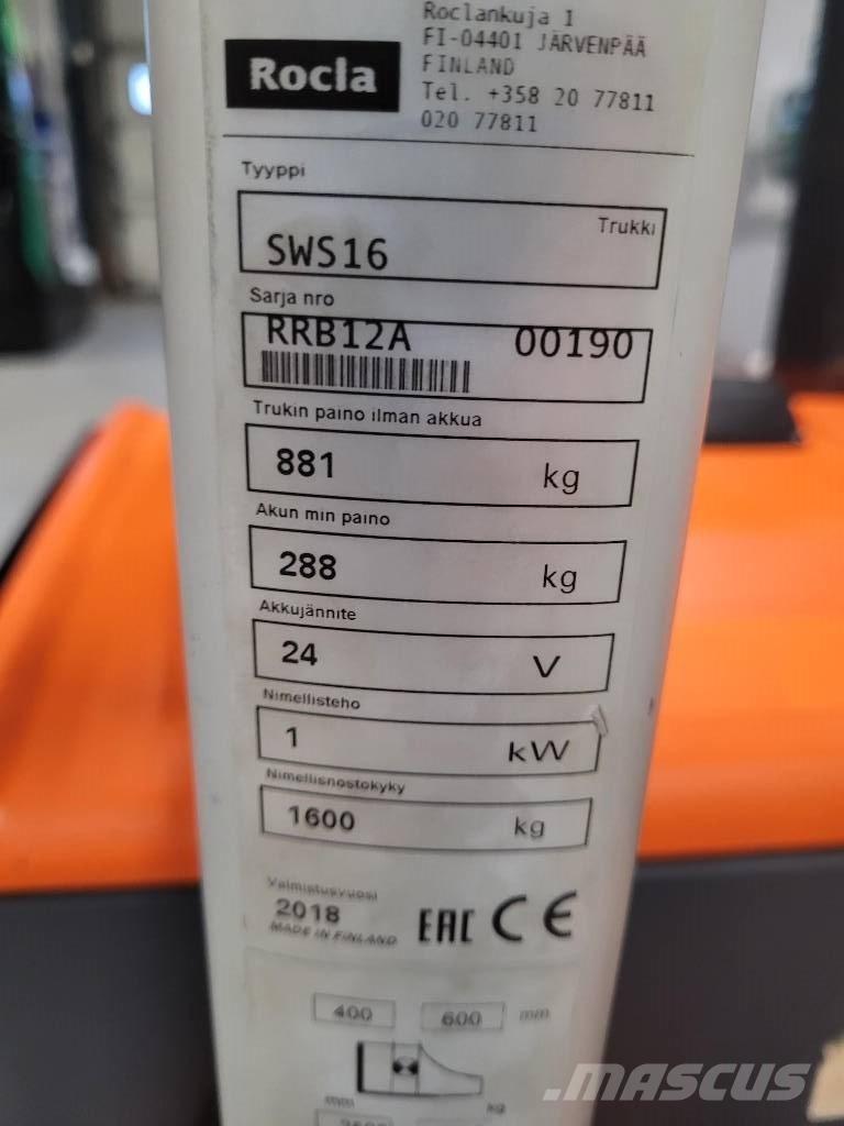 Rocla SWS 16 Pedestrian stacker