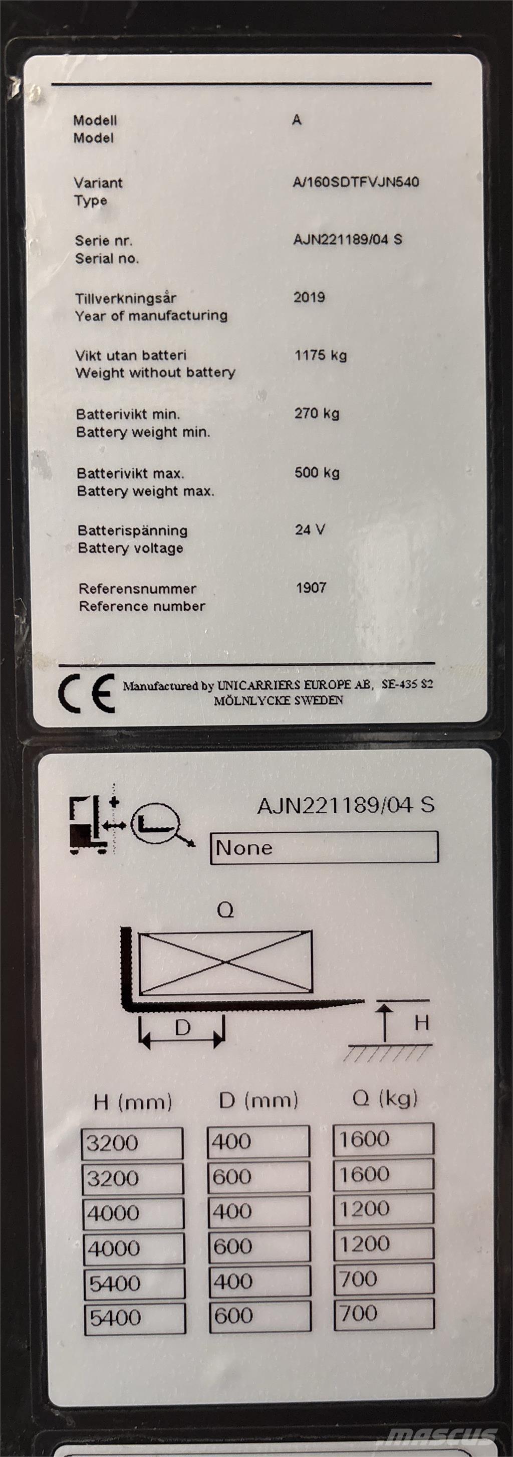 Atlet A160 Self propelled stackers
